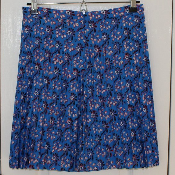 J.Crew Factory Blue Floral Pleated Mini Skirt - Discontinued - Picture 5 of 5